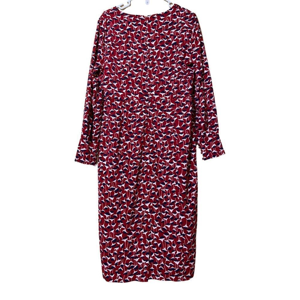 Boden Floral V-neck Long Sleeve Midi Dress - Picture 4 of 8